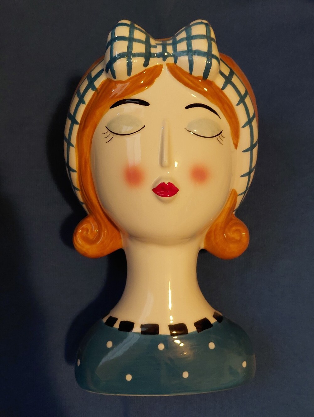 Lady Head Vase Retro Vintage 1950's Look - Picture 2 of 9